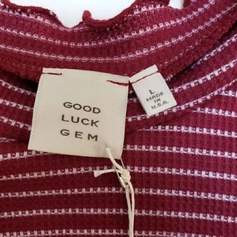Good Luck Gem Lettuce Trim Long Sleeve Top